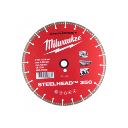 MILWAUKEE Gyémánt vágókorong 350 x 2,8 x 4 x 25,4 mm szegmentált STEELHEAD™