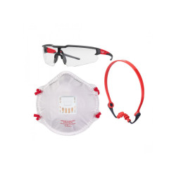 MILWAUKEE Munkavédelmi csomag ( Védőszemüveg, pormaszk, füldugó )