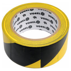 VOREL Jelzőszalag öntapadós fekete-sárga 48 mm x 33 m PVC