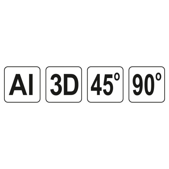 YATO 3D derékszög Alumínium 150 mm 45°/90°