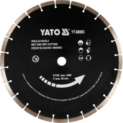YATO Gyémánt vágókorong 350 x 3,4 x 10,0 x 25,4 mm szegmentált