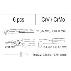 YATO Lakatos szerszámok készlet 6 részes CrV CrMo (fiókbetét)